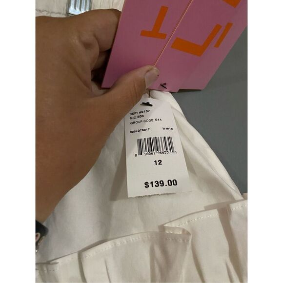 LDT White Chloe Ruffle A Line Tiered White Skirt Size 12 NWT - Picture 4 of 6